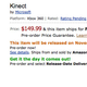 Illustration for article titled Amazon Prices Kinect At $149